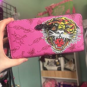 Ed Hardy Vibrant Pink Tiger Wallet